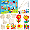 12 Wooden Magnet Creativity Arts & Crafts Painting Kit for Kids, Decorate Your Own Painting Gift for Easter Basket Stuffers, Birthday Parties And Family Crafts, Party Favors Toy for Boys Girls