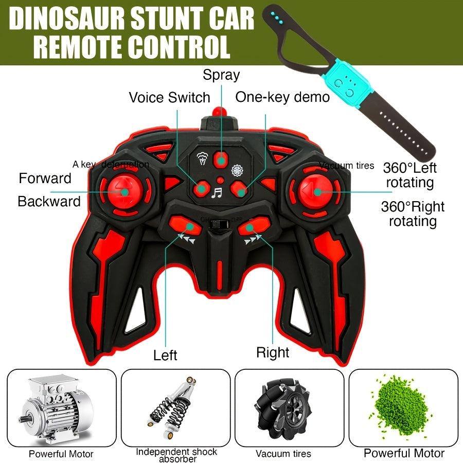 Monster Stunt RC Car, Monster Truck Toys Remote Control Car, Monster Stunt Toy Car, Stunt Drift W/Lights, Sound And Spray, Indoor Outdoor All Terrain Motorized Toys, Gift for 6+ Children, Christmas