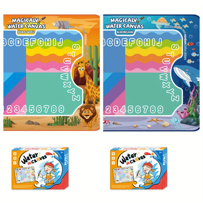 Magical Water Canvas: Day Gift, Reusable Drawing Toy Set, Art And Crafts, Puzzle Toy Set, Age 3+, 80X600 Cm/39.37X31.5 Inches