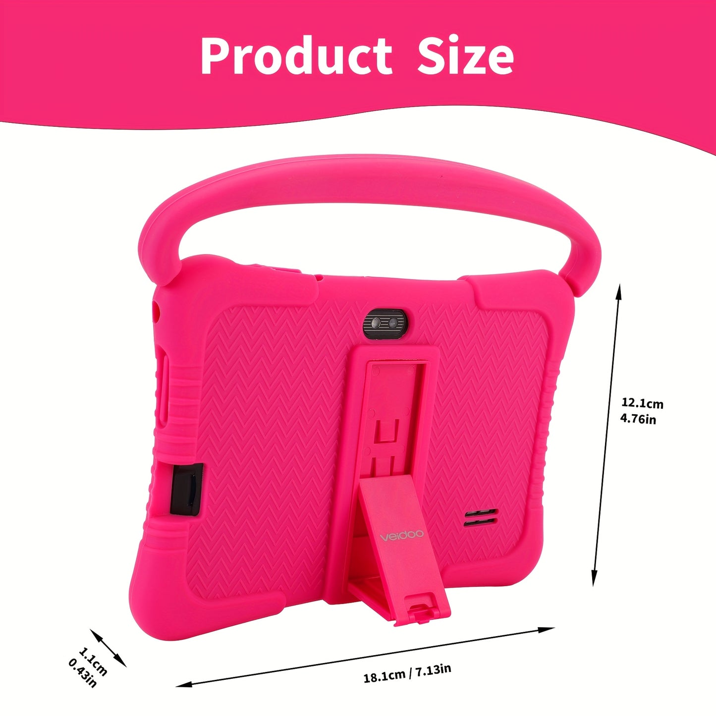 Veidoo Kids Tablet, 7 Inch Android Tablet PC, 2GB RAM 16GB ROM, Safety Eye Protection Screen, WiFi, Dual Camera, Games, Parental Control APP, Tablet with Silicone Case1