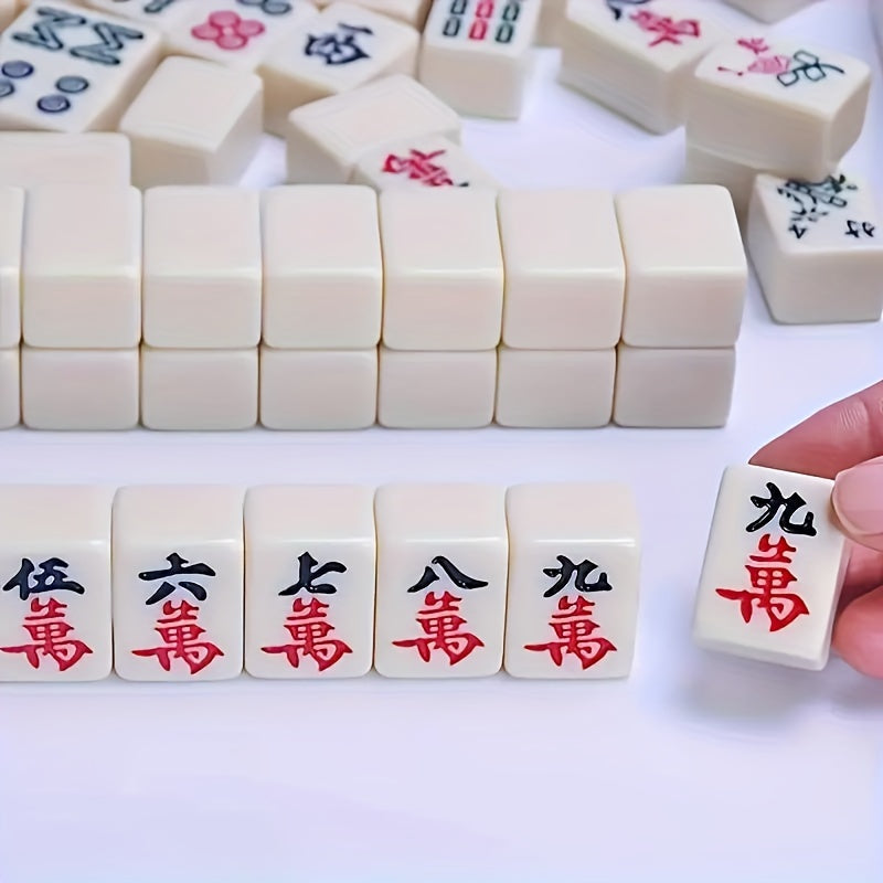 Authentic Mini Mahjong Set - Portable And Compact for Travel, Enhances Logical Thinking, Ideal for Family Fun And On-The-Go Entertainment