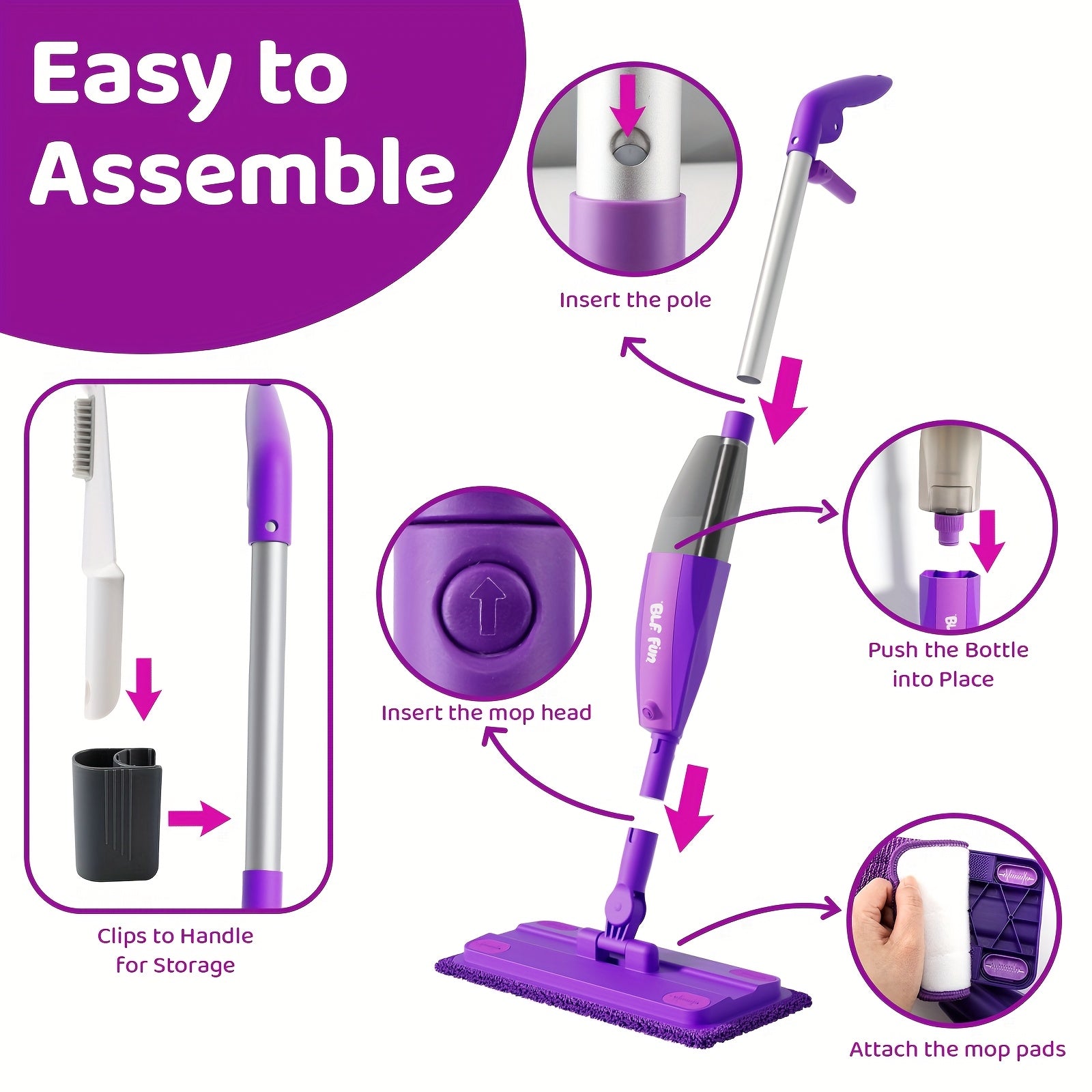 Mop Kids Toys With Water Sprayer, Pretend Play&Preschool Educational, STEM Clean, Housekeeping Kit Spray Mops For Floor Cleaning, Birthday Gifts 3 4 5 6 7 8 Year Old Boys Girls