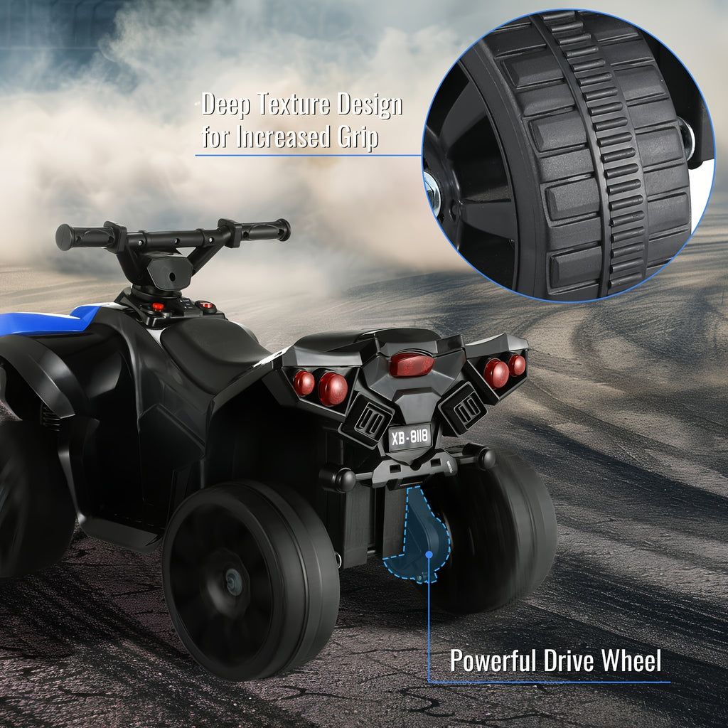 Kids Electric Quad ATV with Headlights & Pedal Accelerator - Sturdy PP Construction, All-Terrain Anti-Slip Tires, 55 lbs Weight Capacity, - Ride-On for Boys & Girls (/Red//Black) - Ideal Birthday/Christmas/Halloween Gift, 1.86 MPH Speed, Design with