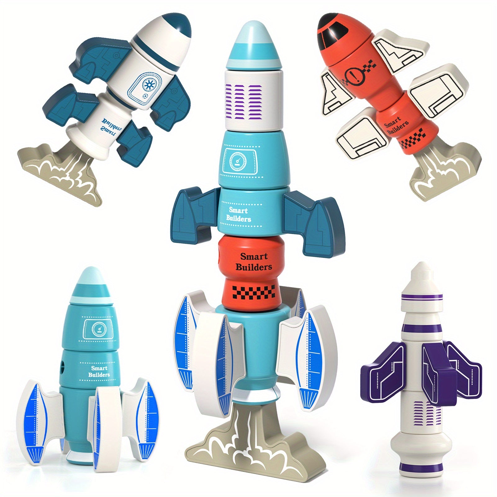 Magnetic Robot Building Toy for Kids 3-5, 33pcs STEM Stacking Playset with Storage Box, Rocket Robot Creative Kit, Magnet Toys Gift for 3+ Years Old Boys & Girls (Christmas Birthday)