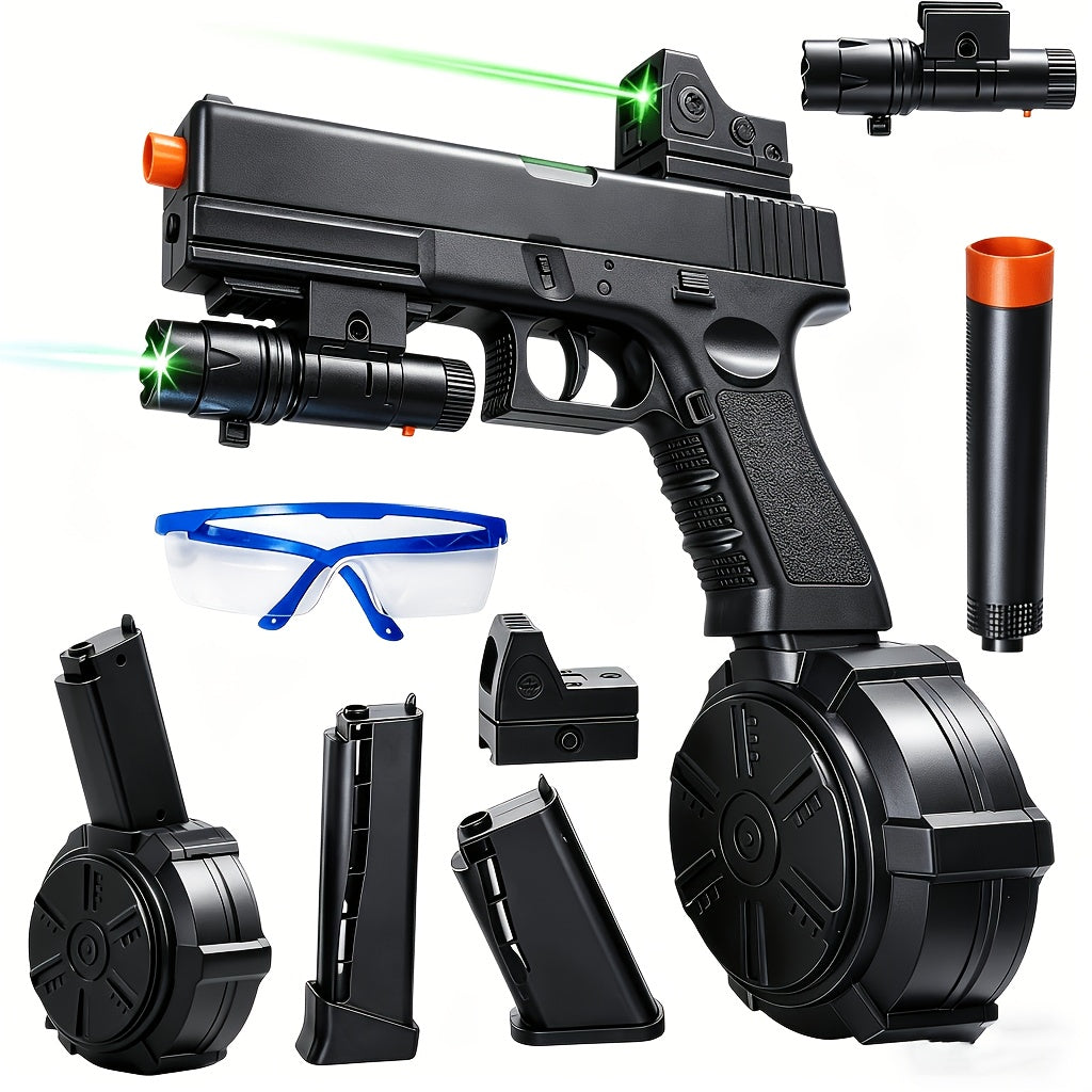 New Electric Fully Automatic Shooting Toy Gun, Outdoor Sports Interactive Game Toy, Rechargeable Portable Gun Toy, Long Battery Life - Suitable For Outdoor And Indoor Team Collaboration Game Toys. Halloween, Christmas, Birthday Party Gifts