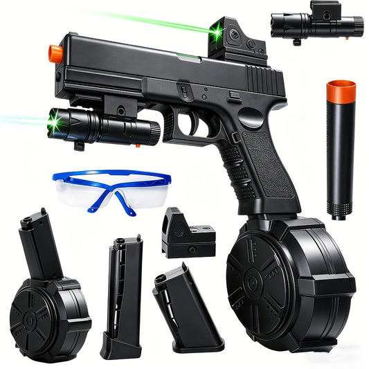 New Electric Fully Automatic Shooting Toy Gun, Outdoor Sports Interactive Game Toy, Rechargeable Portable Gun Toy, Long Battery Life - Suitable For Outdoor And Indoor Team Collaboration Game Toys. Halloween, Christmas, Birthday Party Gifts