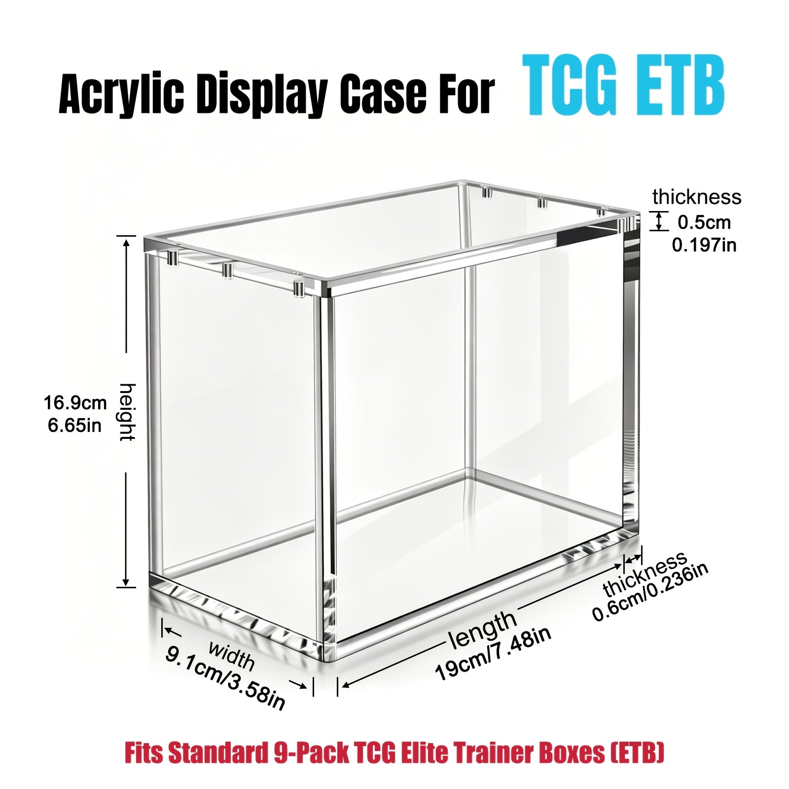 Acrylic Case, Rounded Corner Design, Self-closing Cover, UV Protection, Upgraded Packaging