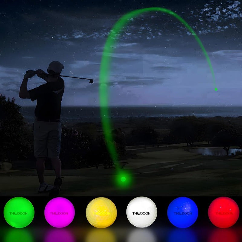 THIODOON Upgraded Glow-in-The-Dark Golf Balls - Ultra-Bright LED Golf Balls with Mesh Bag - Fun Night Golf Gift for Men & Women - Perfect for Teens & Beginners!