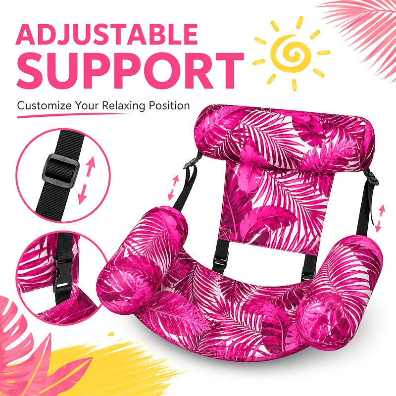 Inflatable Pool Float for Adults - Heavy-duty Inflatable Lounger and Pool Float in Pink and Blue, Suitable for Pools, Lakes, Beaches, Backyard Parties, and Other Venues, for Ultimate Water Fun