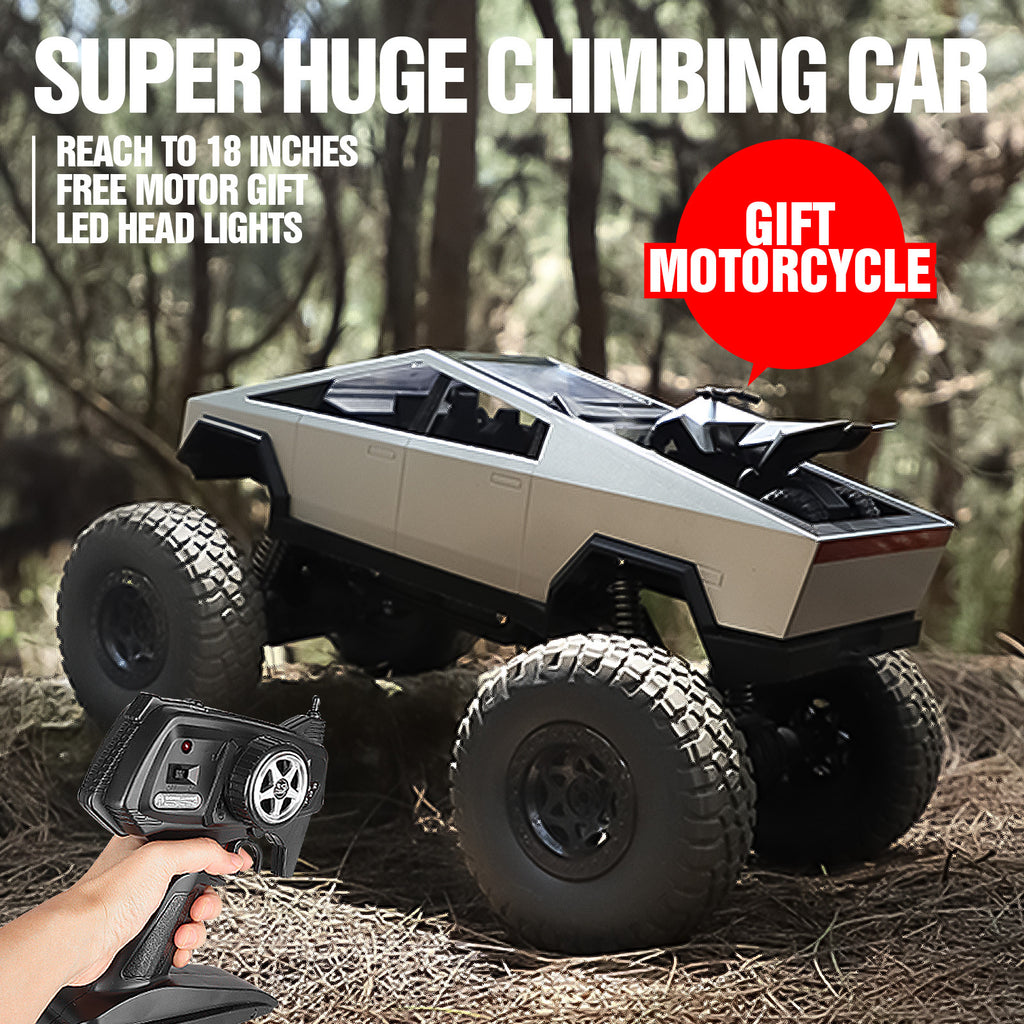 Huge RC Pickup Truck Remote Control truck Model Car with Free Gift Motorcycle Powerful Climbing Vehicle for All Various Terrains Great Christmas and New Year Gift for Kids Automobile