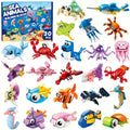 30pcs Pack Ocean Building Blocks Toys Suitable for Kids, Boys & Girls - Mini Marine-Themed Bricks with Blocks, Building Set for Birthday Party Favors, Classroom Prizes, Stocking Stuffers & Goodie Fillers