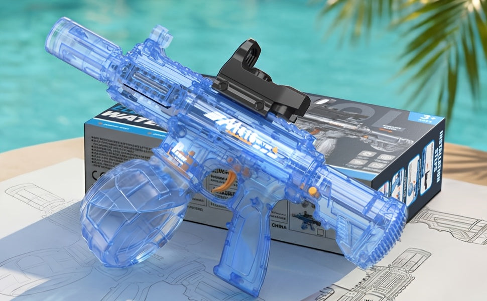 Electric Water Gun for Kids Ages 3-6, Auto Squirt Guns Toys, Large Tank with Sound & Light, Summer Outdoor Pool Beach Party Toys. Birthday Gifts for Boys Girls.