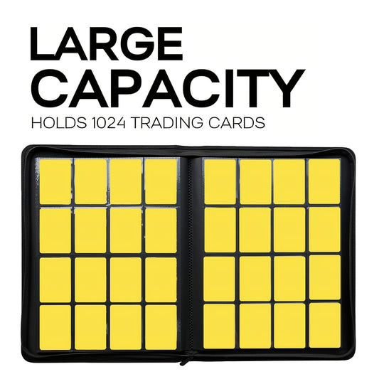 Large-capacity Multi-pocket Trading Card Binder, 16-pocket Double-sided Ringless Card Binder Album Folder - Premium Side-loading Zipper Binder, Suitable For Trading Cards, TCG, Sports, And Game Trading Cards - Provides Ample Space To Keep All