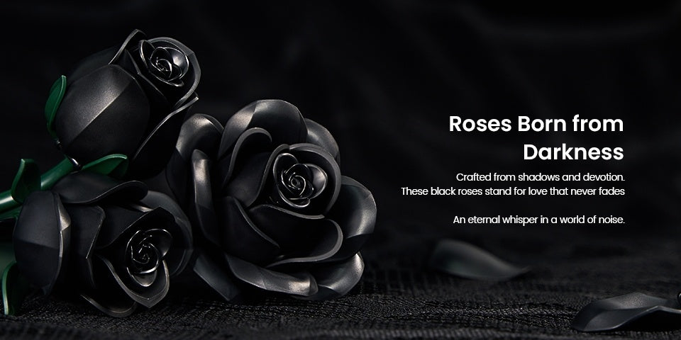 Special Party Gift Gothic Black Rose Flower Artificial Flower Art Piece Background Bouquet Building Set 3 Rose Building Pieces Set 152pcs