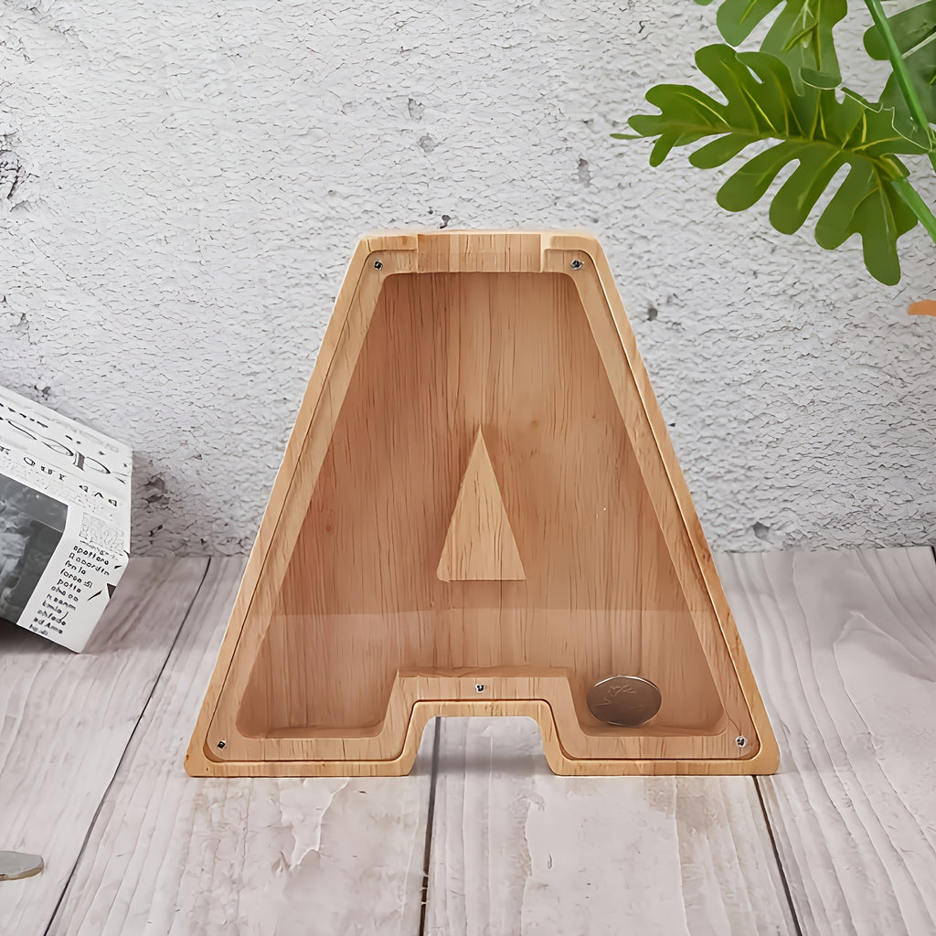 Wooden Alphabet Money bank for Coin Bank for Boys And Girls, Perfect Birthday Gift for Kids