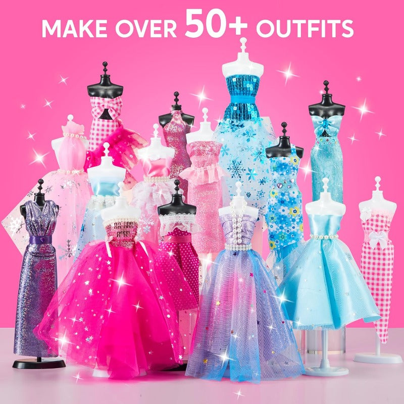 400PCS Fashion Design Crafts for Kids Art and Crafts Toy DIY Sewing Crafts with 3 Mannequins for Girls Aged 8-12, Birthday Presents