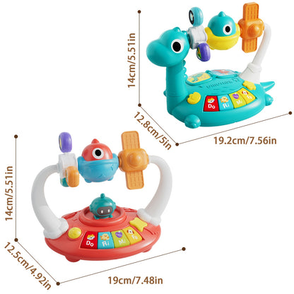 Dinosaur Piano Music Box Toy, Space Piano Music Box Toy, Smart Music Toy, Rotatable Small Design, Best Gift for Boys And Girls, Random Color