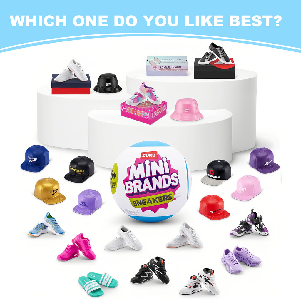 2 pcs - ZURU Series 1 Mini Brands Sneakers, 5 Mystery Miniature Brands Accessories, Collectible Mystery Capsule for Teens, Adults and Collectors