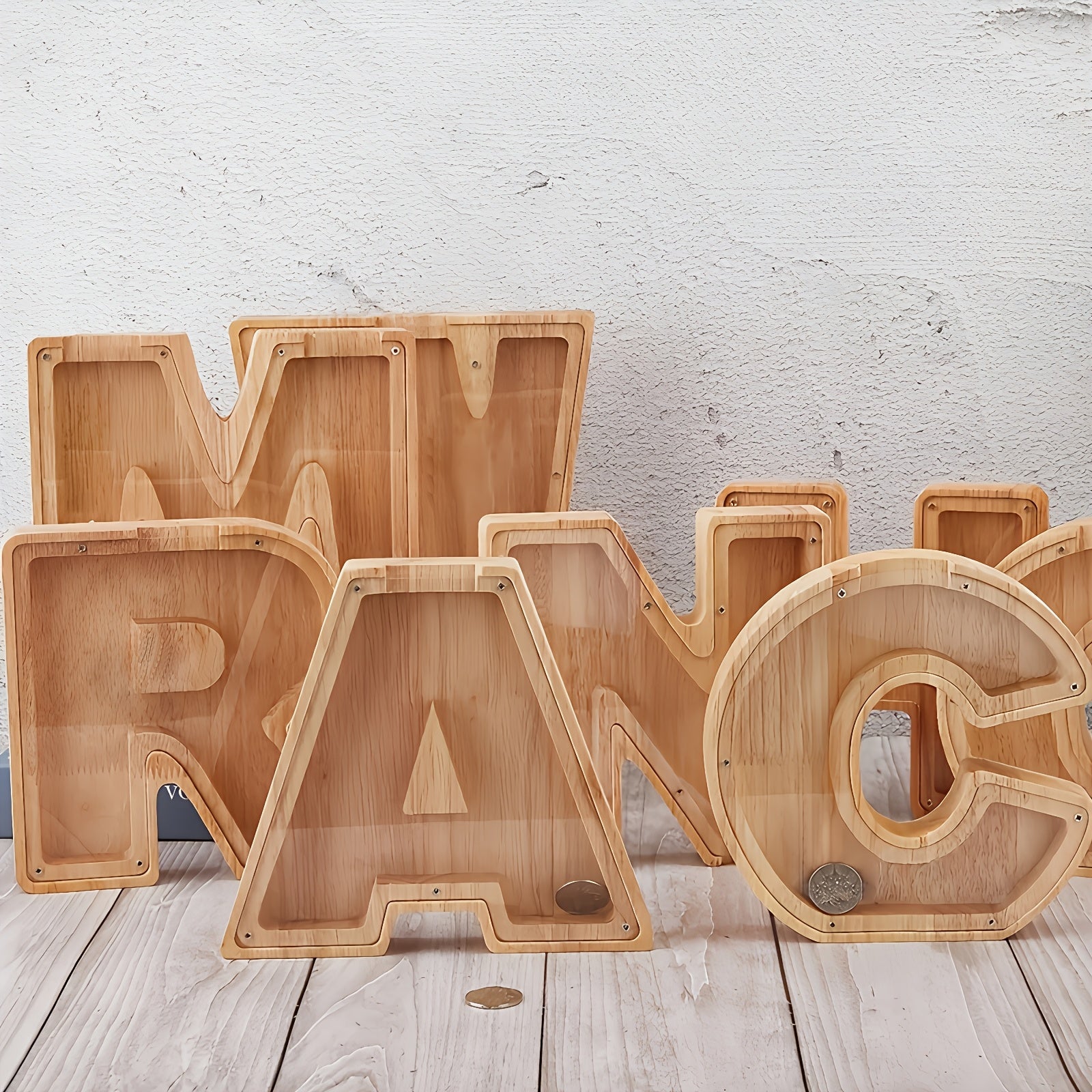 Wooden Alphabet Money bank for Coin Bank for Boys And Girls, Perfect Birthday Gift for Kids