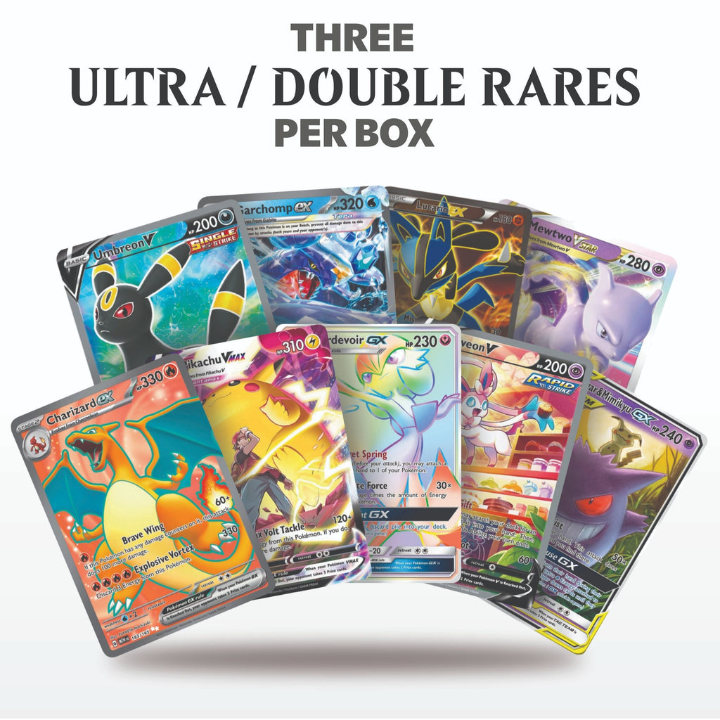 Pokémon Triple Power Ultra Rare Battle Bundle | 100+ Pokemon Cards | 3x Double or Ultra Rares Guaranteed! | Holos & Rares Included | TCG Empire Storage Box