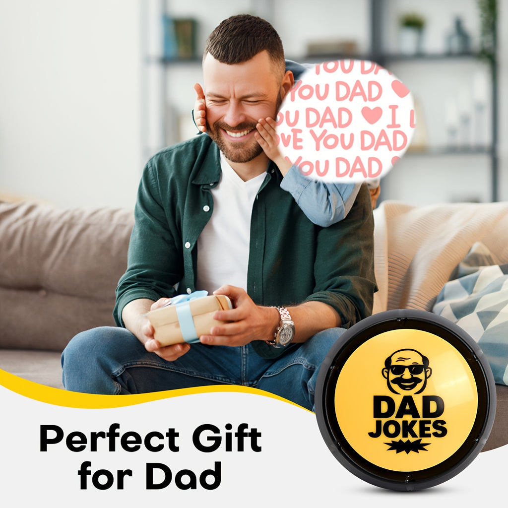 Funny for dad Joke Button, Father'S Day Gift, Gag Gift for Men, A Push of Button for Hilarious Jokes, White Elephant Gift for Dad, Christmas Stocking Stuffer, Birthday Gift from Daughter, Prank Toys for Age 14+