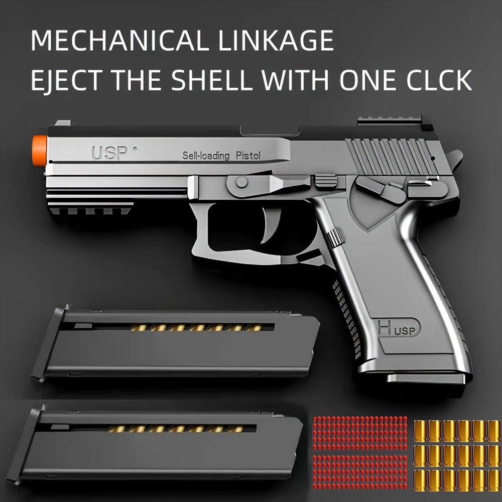 2025 USP Toy Gun Soft Clip Pistol, Continuous Shooting, with 100 Bullets And 2 Magazines, Toy Foam Blaster, Cool Rapid-fire Toy Gun Educational Models, Outdoor Shooting Games, Halloween, Thanksgiving, Christmas, Birthday Gift for Boys Girls0