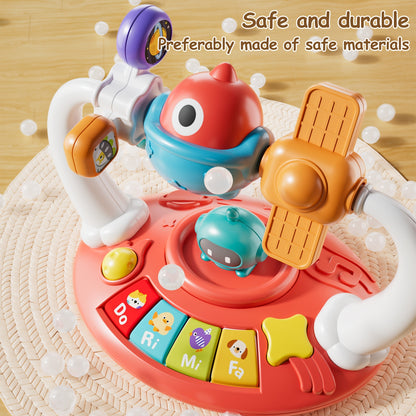 Dinosaur Piano Music Box Toy, Space Piano Music Box Toy, Smart Music Toy, Rotatable Small Design, Best Gift for Boys And Girls, Random Color
