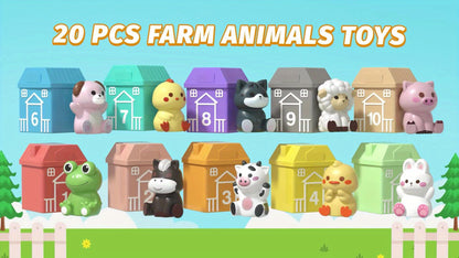 Educational Playthings for Children, Set of 20 Farm Animal Toys for Boys And Girls, Perfect Gift for Birthdays And Christmas