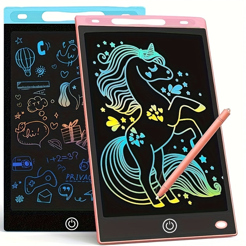 2pcs 10 Inch LCD Writing Tablet, Colorful Board, Reusable Electronic Drawing Pad, Educational Learning Toys for 3 4 5 6 Year Old Boys Girls, Portable Gift for Home School Travel