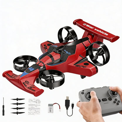 [Ideal Gift] Racing Car And Drone Combination, Remote-Controlled Flying Car, Foam Material. Features Include One-Key Takeoff, Stable Hovering, Racing Mode, And 360 ° Aerial Flips. An Ideal And Fun Birthday Gift