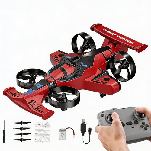 [Ideal Gift] Racing Car And Drone Combination, Remote-Controlled Flying Car, Foam Material. Features Include One-Key Takeoff, Stable Hovering, Racing Mode, And 360 ° Aerial Flips. An Ideal And Fun Birthday Gift