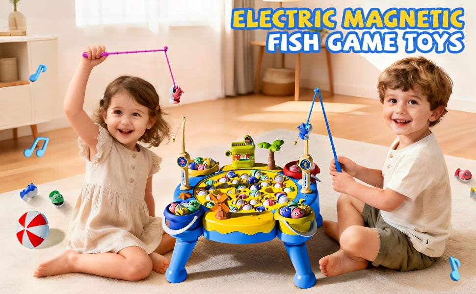 OCEAN 66pcs Magnetic Fishing Game for Kids Toys Boys Ages 3-5 4-6, Magnetic Fishing Toys with Fishing Rods, Birthday Gifts for 3 4 5 6 Year Old Boys Kids, Innovative Toys for Boys 3 to 5 Years 1-8 Players