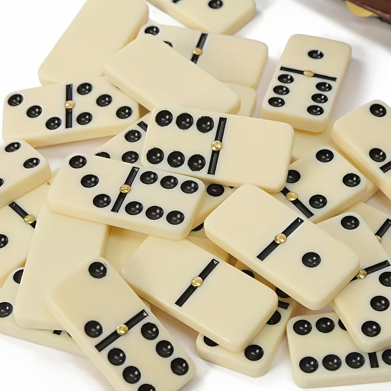 1/2pcs Classic Black Domino Set with 28 Classic Black Dominos, with Case Perfect Holiday Present for Family & Friends, Portable Design for Family And Party Games | Elegant Packaging with Premium Graphics, Ideal for Thanksgiving, Halloween, Christmas