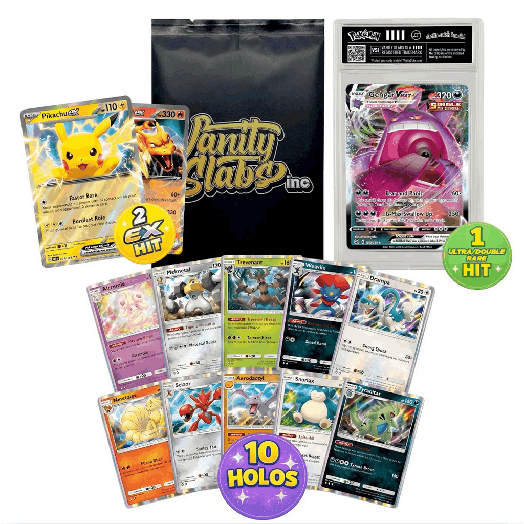 Pokémon Mystery Pack | 1x VStar, VMAX, V, EX | 2x EX & 10 Holo Cards | Perfect Gift for Kids & Collectors!
