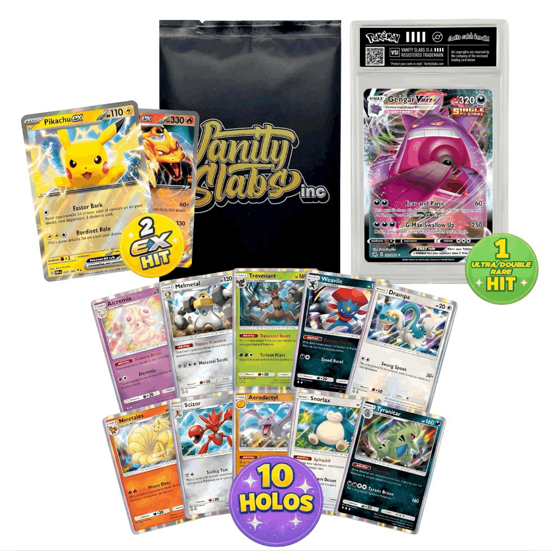 Pokémon Mystery Pack | 1x VStar, VMAX, V, EX | 2x EX & 10 Holo Cards | Perfect Gift for Kids & Collectors!