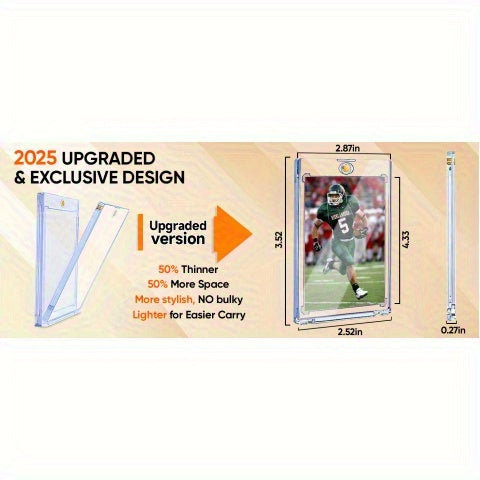 25/50/100/200/400 Magnetic Card Holders, Ultra-thin Premium 35-point Card Holder Touch Card Protector Hard Plastic Magic Box, Suitable for Sports, Baseball, and Collectible Cards