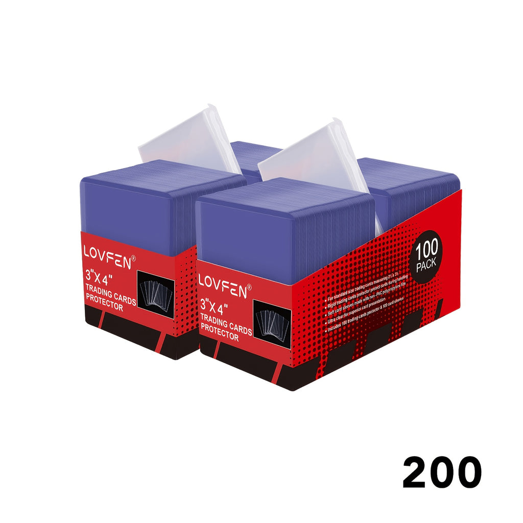 LOVFEN 100/200/500/1000/2000pcs Top-loading, Each Set Includes A Card Film And Card Sleeve, 35pt, 3-inch X 4-inch Coin Card Box, Suitable For Baseball And Soccer, Standard Trade Application, Suitable For Sports Cards And Collectible Cards - Durable