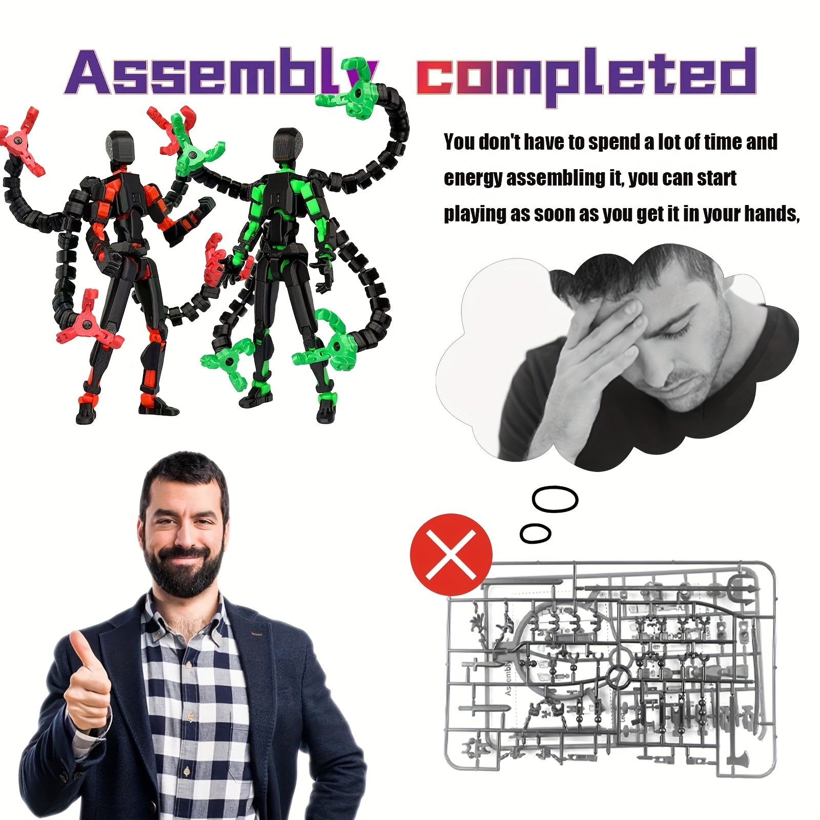 [2pcs T13 Action Doll Set] 2pcs T13 Action Doll Set (Assembled) | 3D Printed Multi Joint T 13 Action Doll, Multi Joint Mobile Robot Nova T-13 | Game Enthusiast Toy Desktop Decoration