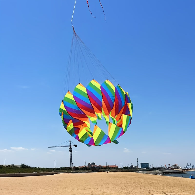 [Rotating Lotus Tail Kite] Rotating Lotus Tail Kite - Three-dimensional Flower Basket Tail; Suitable For Outdoor Beach Park Games And Entertainment