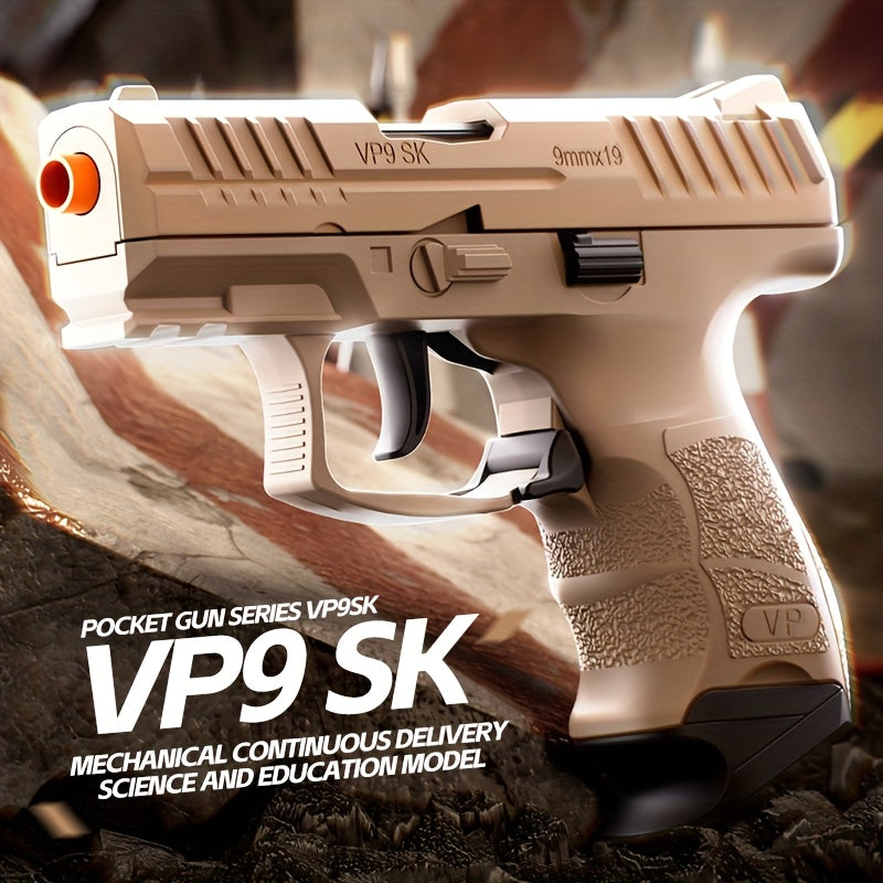 VP9 New Toy Gun Soft Bullet Gun Pistol Shell Throwing Continuous [Upgraded Version Of Continuous], Toy Foam Shockwave, Outdoor Sports Shooting Games