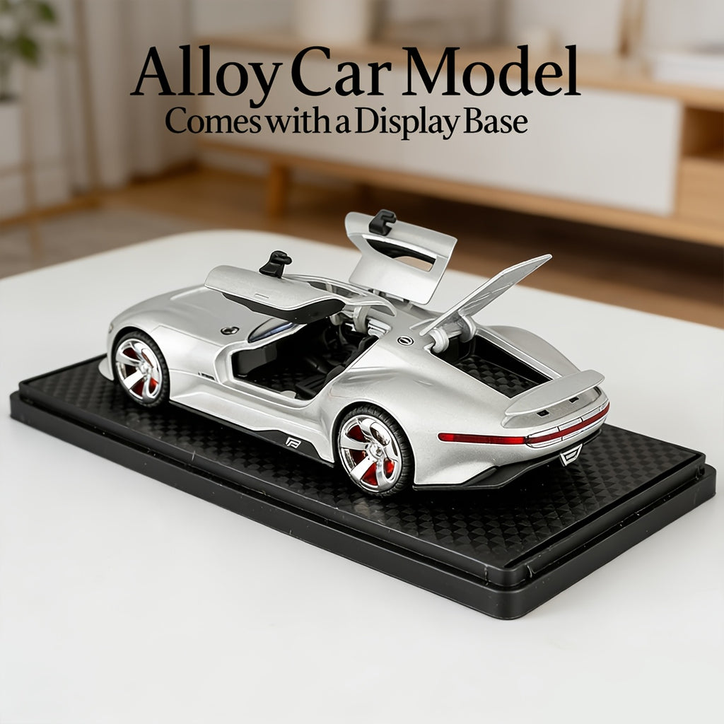 Mercedes-Benz GT Supercar Model with Gull-Wing Doors - Zinc Alloy Collectible, High-Detail Static Display, Perfect Birthday/Christmas Gift for Car Lovers