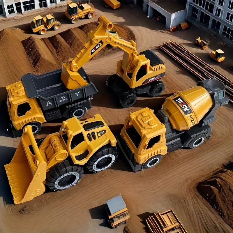 4pcs STEM Kids Construction Toy Vehicle Kit for Two Years Or More Kids Shatterproof Excavator Mixer Dump Truck Bulldozer Engineering Toy Cars for Two Years Or More Kids Toys Boy Car Christmas, Thanksgiving, Children's Day, New Years Day GIfts
