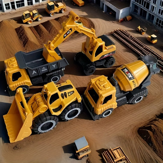 4pcs STEM Kids Construction Toy Vehicle Kit for Two Years Or More Kids Shatterproof Excavator Mixer Dump Truck Bulldozer Engineering Toy Cars for Two Years Or More Kids Toys Boy Car Christmas, Thanksgiving, Children's Day, New Years Day GIfts