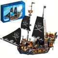 Mini Building Block Pirate Ship Model Kit, Home Decor, Collection Kit for Adults to Build And Display (1282 Pieces)