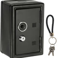 1pc Secure Metal Coin Bank, Cash Storage Box With Key And Combination Lock, Small Piggy Bank With Removable Drawer, With Ideal For Back To School, Halloween, Christmas, New Year Gifts