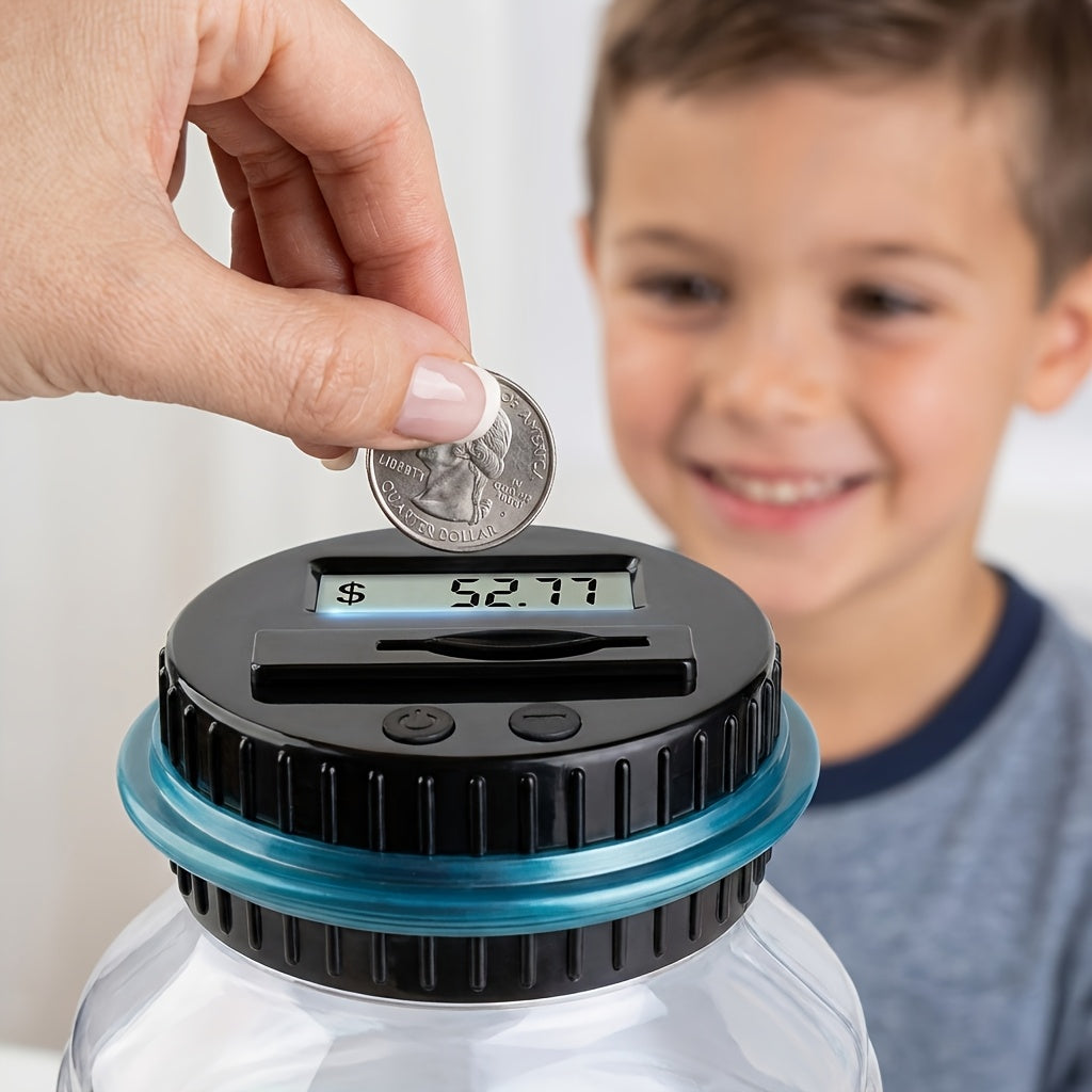 Large Money bank for Kids Adults, Digital Coin Counting Bank with LCD Counter, 60.87oz Capacity Coin Bank Money Jar for Adults, Save Money Bank Party Gifts Designed for All US Coins