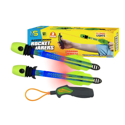 1/2Set LED Rocket Launcher, High-Flying Elastic Foam Rocket Launcher Toy for Kids - Soars Up to 250 Feet, Flashing LED Light in Flight, Slingshot Ejection Toy, Outdoor Fun Game in Night, Birthday Gifts for Kids