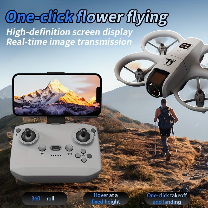 [Dual Cameras Drone] Drone, Equipped with Dual Cameras for Better Control with Optical Flow, 180° Camera Rotation, Long Battery Life with Two Batteries, Optical Positioning, 360° Roll, Gyroscope, One-Button Calibration, One-Button Takeoff, One-Button Land