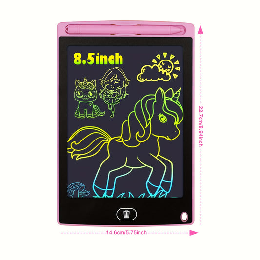 2pcs 8. 5" LCD Writing & Drawing Tablet with Stylus - Large Display, Reusable Doodle Pad, Educational Toy for Youngsters, Perfect Gift for Birthdays, Christmas, Halloween, Battery-Powered, Blue & Pink, Youngsters's Creative Play, Playful Design