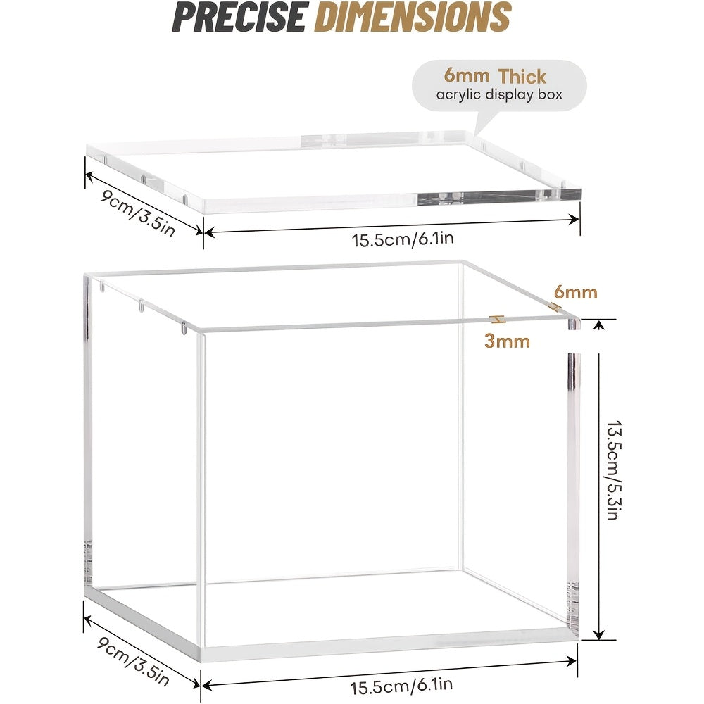 Booster Box (Not ETB !) Case Acrylic Display Case Compatible With PKMN Booster Box Case 6mm+6mm+3mm Thick Stackable Booster Box Acrylic Case With Magnets Lid Clear Boxes For Display